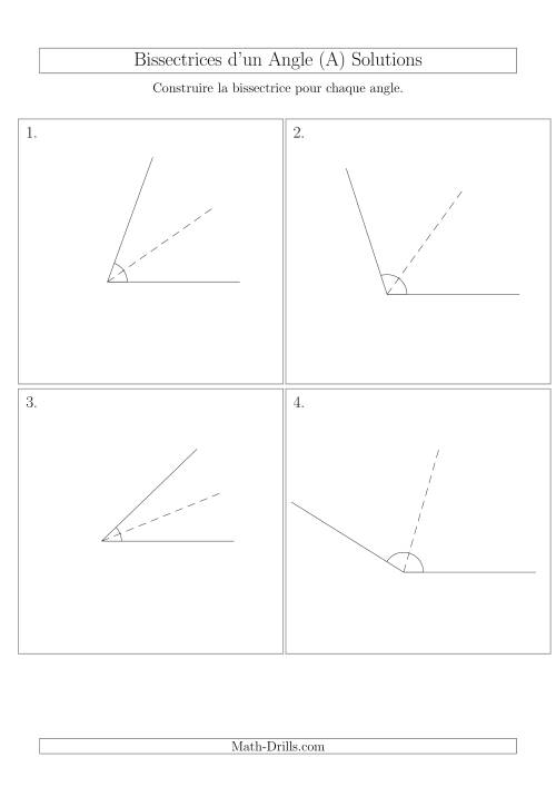 Bissectrices d'un Angle (Sans des Angles Tournés Aléatoirement) (A) page 2