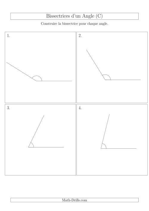 Bissectrices d'un Angle (Sans des Angles Tournés Aléatoirement) (C)