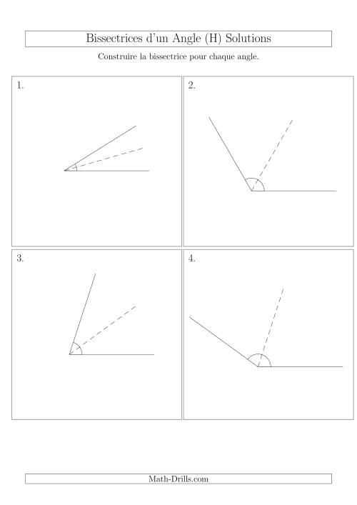 Bissectrices d'un Angle (Sans des Angles Tournés Aléatoirement) (H) page 2
