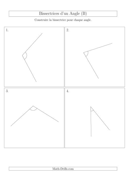 Bissectrices d'un Angle (Avec des Angles Tournés Aléatoirement) (B)
