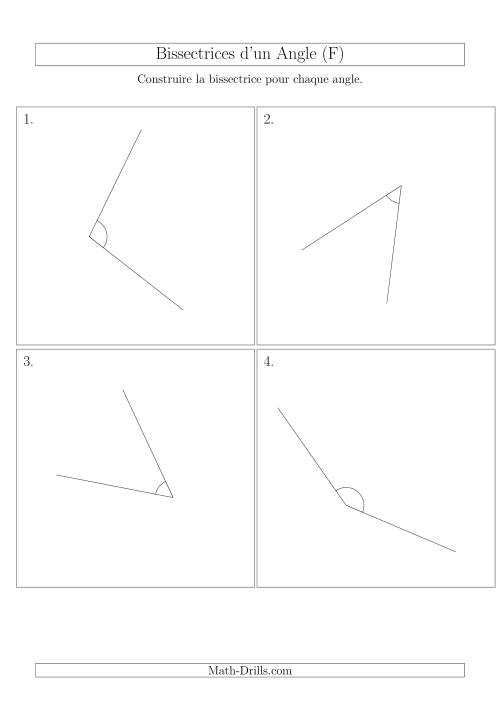 Bissectrices d'un Angle (Avec des Angles Tournés Aléatoirement) (F)