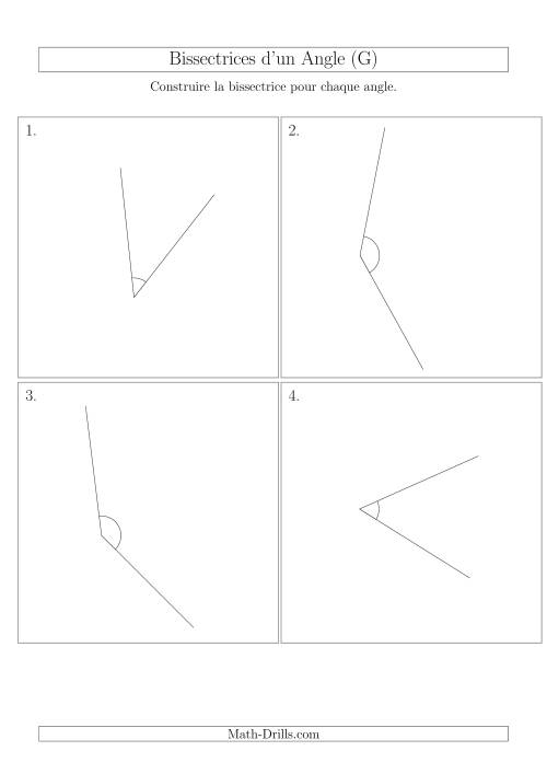 Bissectrices d'un Angle (Avec des Angles Tournés Aléatoirement) (G)