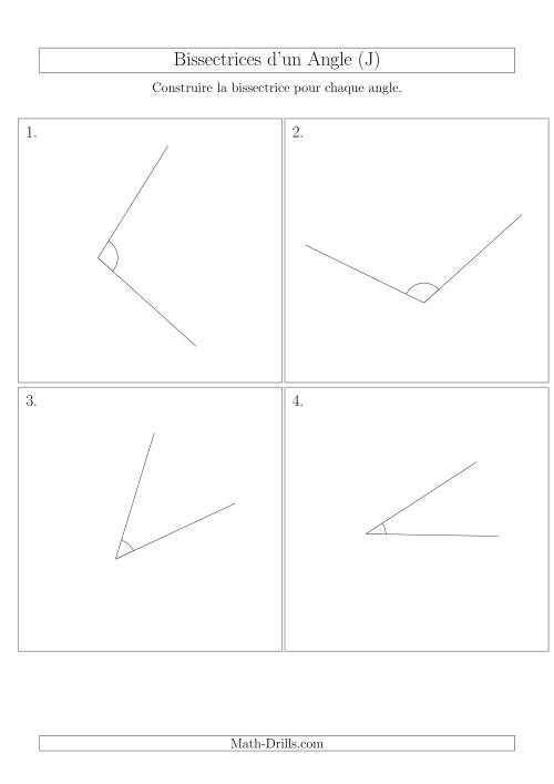 Bissectrices d'un Angle (Avec des Angles Tournés Aléatoirement) (J)