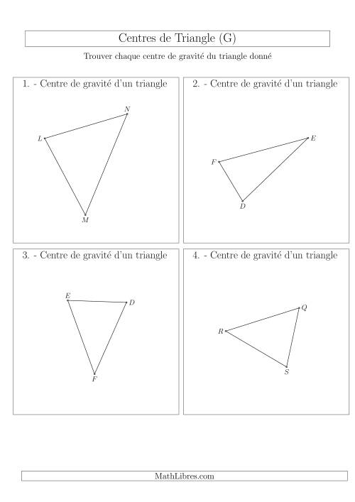 Centres de Gravité des Triangles Aiguës (G)