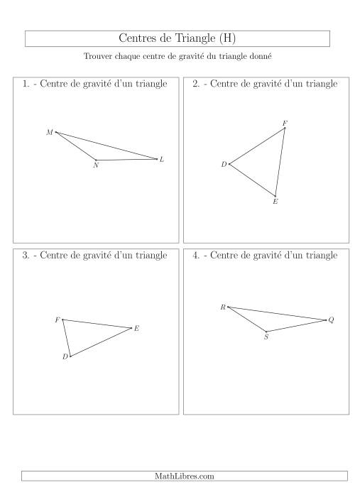 Centres de Gravité des Triangles Aiguës et Obtus (H)