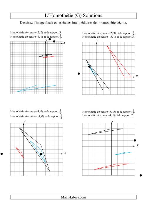Homothéties de figures à 3 sommets -- 2 étapes (G) page 2