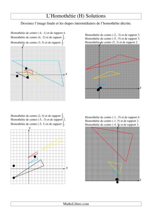 Homothéties de figures à 3 sommets -- 3 étapes (H) page 2