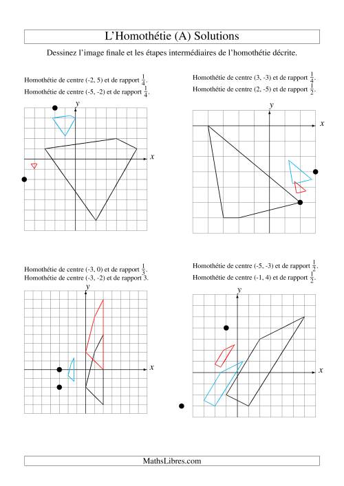 Homothéties de figures à 4 sommets -- 2 étapes (A) page 2