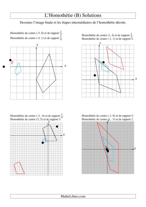 Homothéties de figures à 4 sommets -- 2 étapes (B) page 2