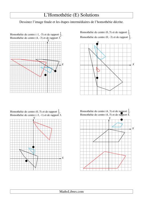 Homothéties de figures à 4 sommets -- 2 étapes (E) page 2