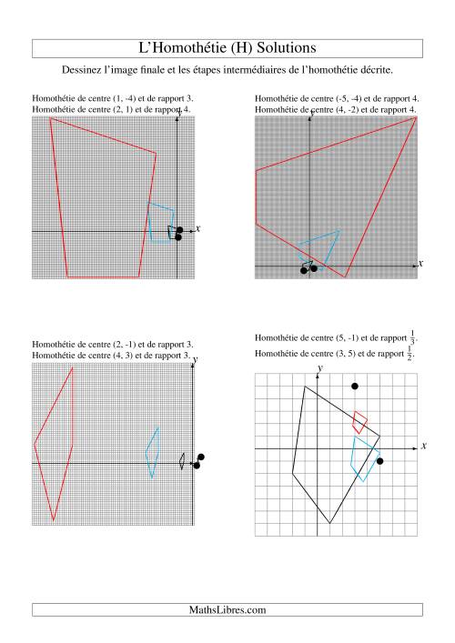 Homothéties de figures à 4 sommets -- 2 étapes (H) page 2