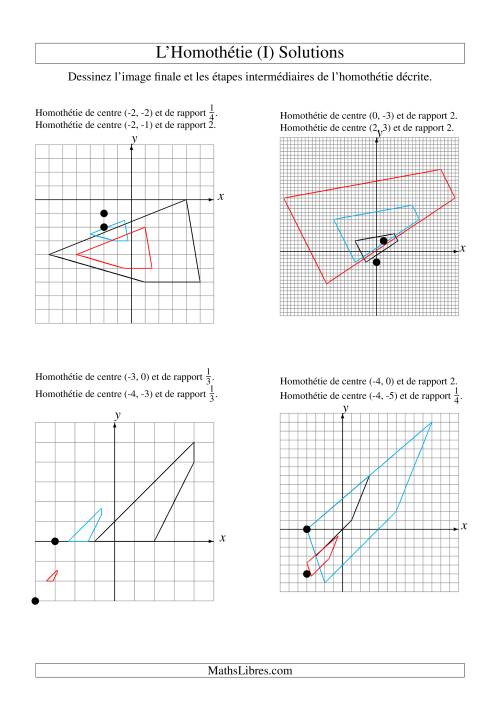 Homothéties de figures à 4 sommets -- 2 étapes (I) page 2