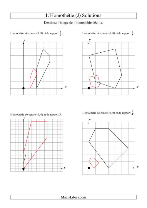 Homothéties de figures à 5 sommets par rapport à l'origine -- 1er quadrant (J) page 2