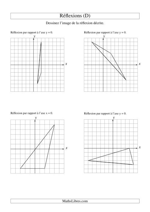 Réflexion de figures à 3 sommets sur les axes x = 0 et y = 0 (D)