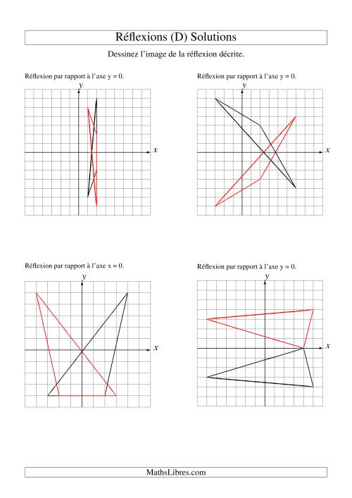 Réflexion de figures à 3 sommets sur les axes x = 0 et y = 0 (D) page 2
