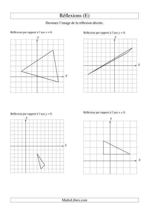 Réflexion de figures à 3 sommets sur les axes x = 0 et y = 0 (E)