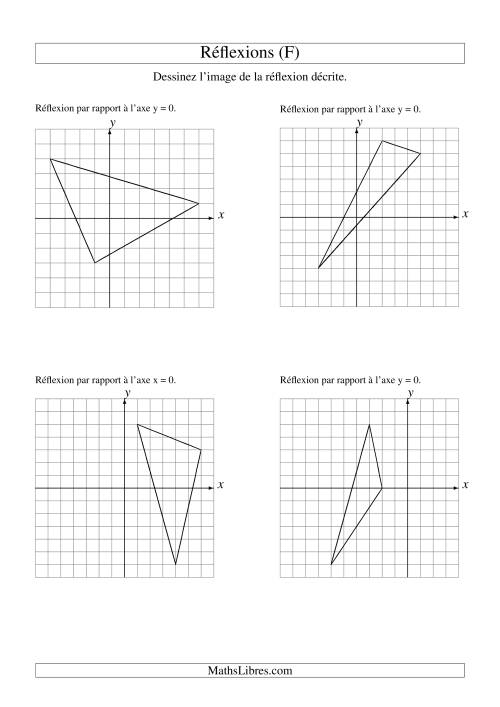 Réflexion de figures à 3 sommets sur les axes x = 0 et y = 0 (F)