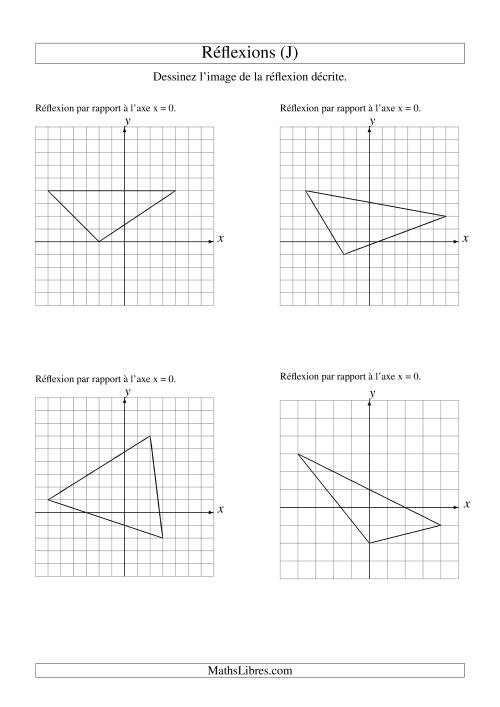Réflexion de figures à 3 sommets sur les axes x = 0 et y = 0 (J)