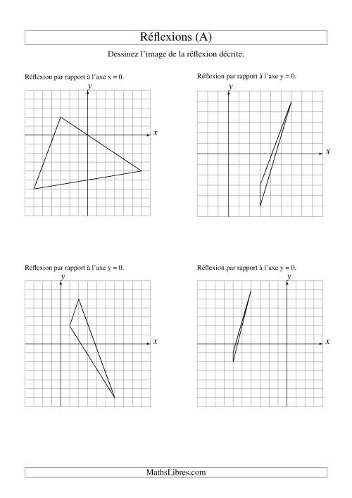 Réflexion de figures à 3 sommets sur les axes x = 0 et y = 0 (Tout)
