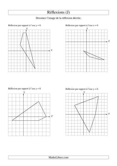 Réflexion de figures à 4 sommets sur les axes x = 0 et y = 0 (J)