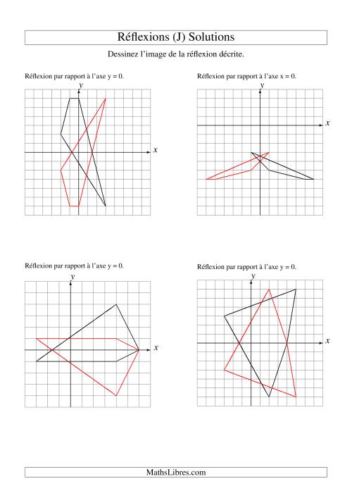 Réflexion de figures à 4 sommets sur les axes x = 0 et y = 0 (J) page 2