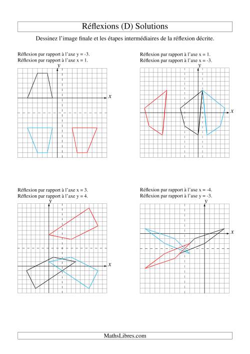 Réflexion de figures à 4 sommets -- 2 étapes (D) page 2