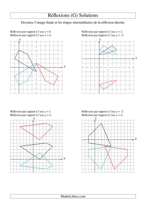 Réflexion de figures à 4 sommets -- 2 étapes (G) page 2