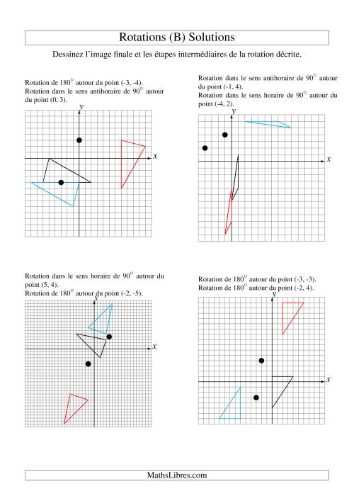 Rotation de figures à 3 sommets -- 2 étapes (B) page 2