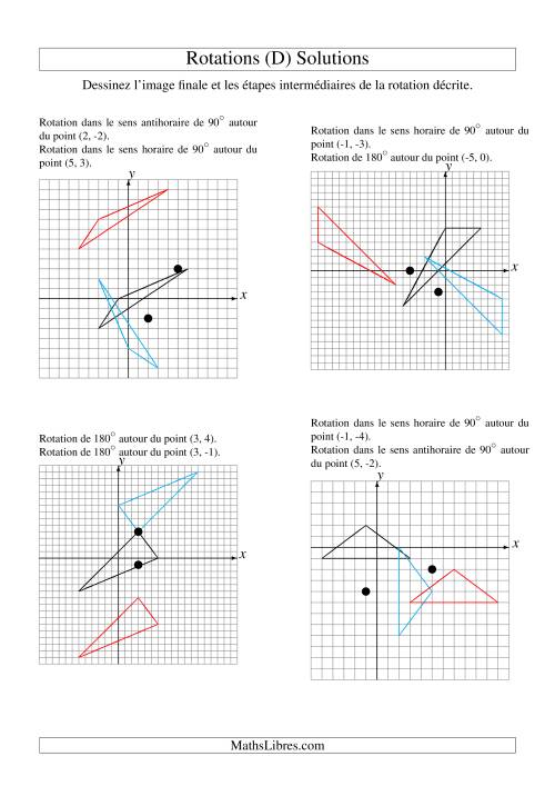 Rotation de figures à 3 sommets -- 2 étapes (D) page 2