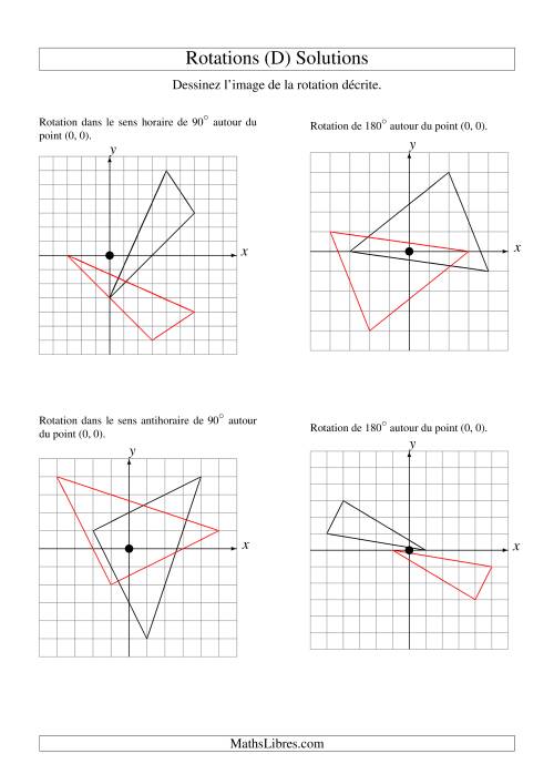 Rotation de figures à 3 sommets par rapport à l'origine (D) page 2