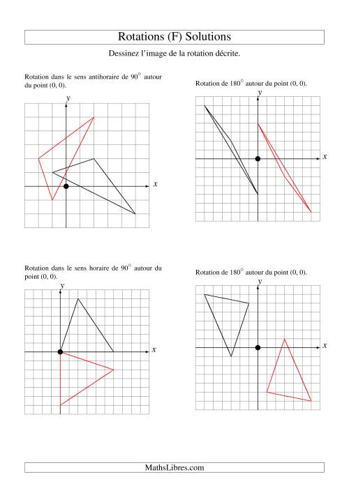 Rotation de figures à 3 sommets par rapport à l'origine (F) page 2