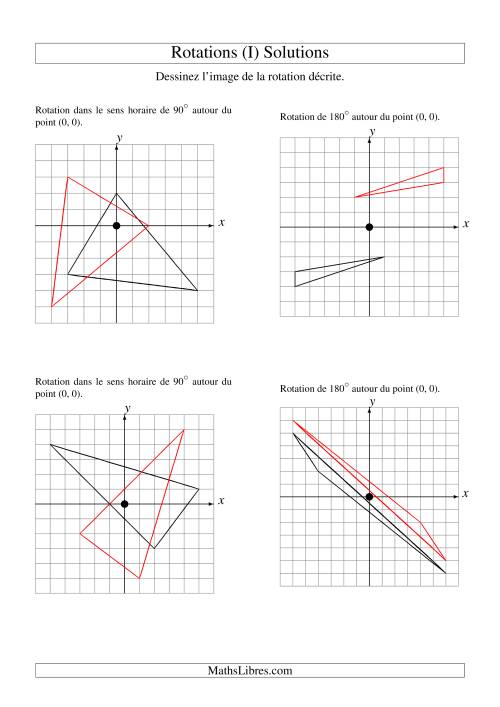 Rotation de figures à 3 sommets par rapport à l'origine (I) page 2