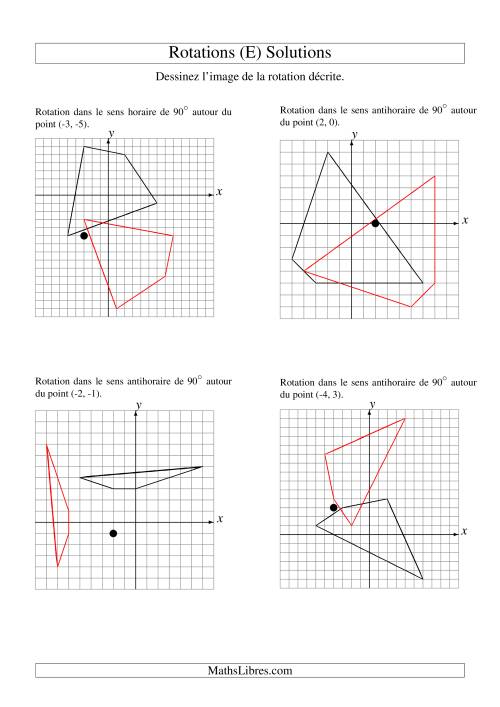 Rotation de figures à 4 sommets (E) page 2