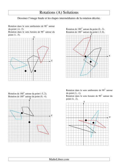 Rotation de figures à 4 sommets -- 2 étapes (A) page 2