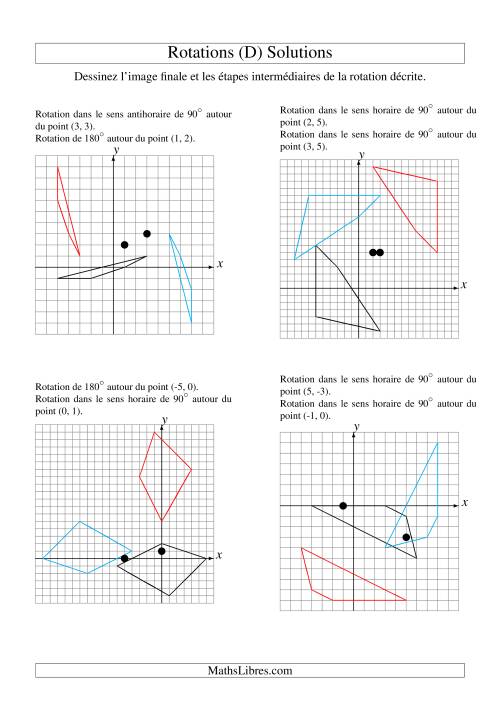 Rotation de figures à 4 sommets -- 2 étapes (D) page 2