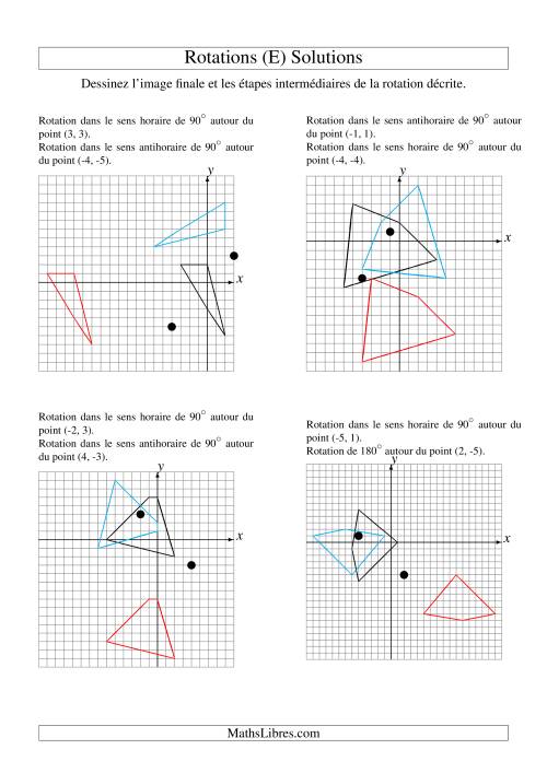 Rotation de figures à 4 sommets -- 2 étapes (E) page 2
