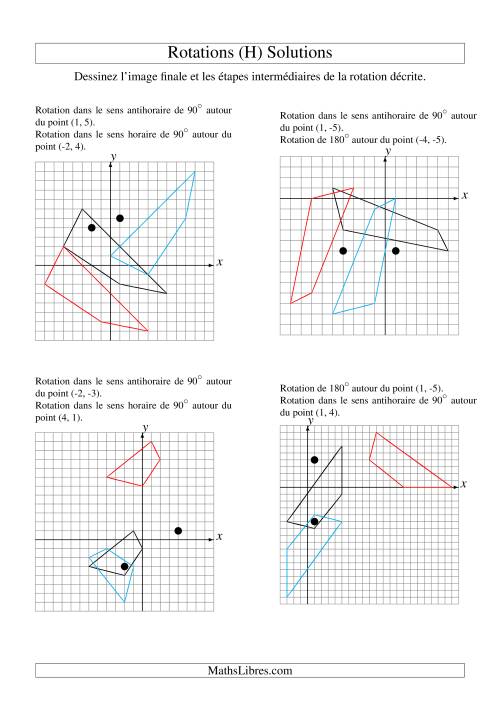 Rotation de figures à 4 sommets -- 2 étapes (H) page 2