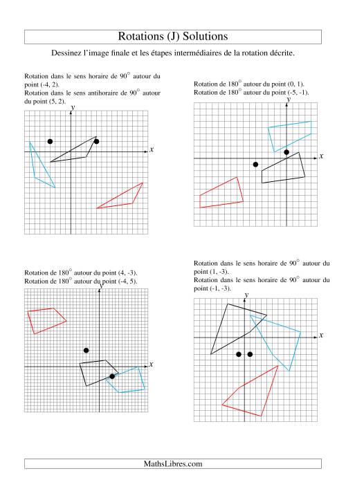 Rotation de figures à 4 sommets -- 2 étapes (J) page 2