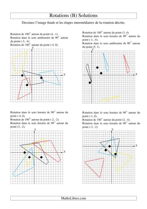 Rotation de figures à 4 sommets -- 3 étapes (B) page 2