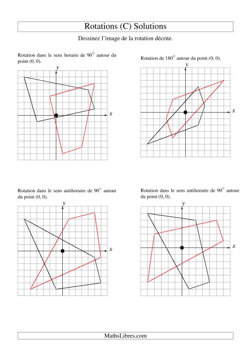 Rotation de figures à 4 sommets par rapport à l'origine (C) page 2