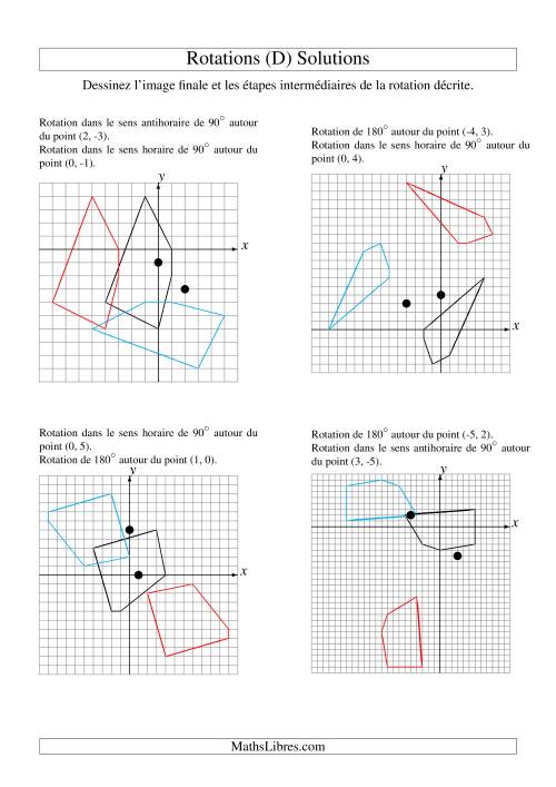 Rotation de figures à 5 sommets -- 2 étapes (D) page 2