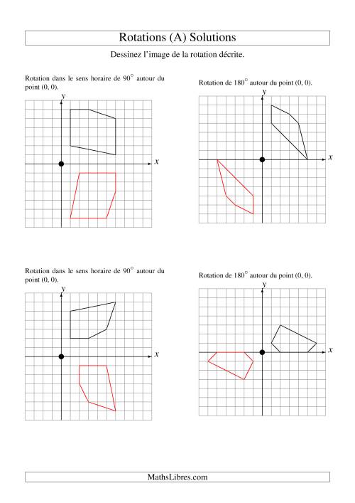 Rotation de figures à 5 sommets autour de l'origine -- 1er quadrant (A) page 2