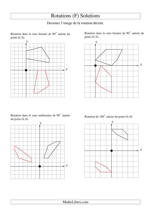 Rotation de figures à 5 sommets autour de l'origine -- 1er quadrant (F) page 2
