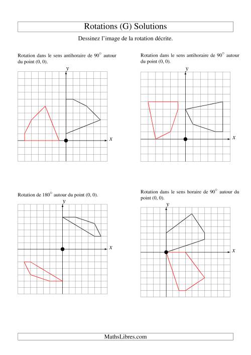 Rotation de figures à 5 sommets autour de l'origine -- 1er quadrant (G) page 2