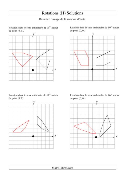 Rotation de figures à 5 sommets autour de l'origine -- 1er quadrant (H) page 2