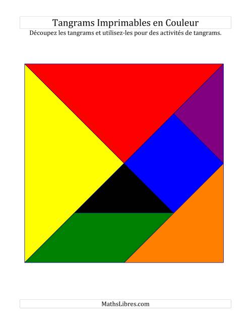 Tangrams en couleur avec lignes étroites (C)