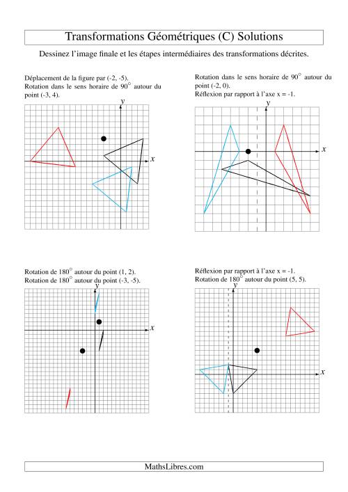 Transformation variées (sans homothétie) -- Figures à 3 sommets -- 2 étapes (C) page 2