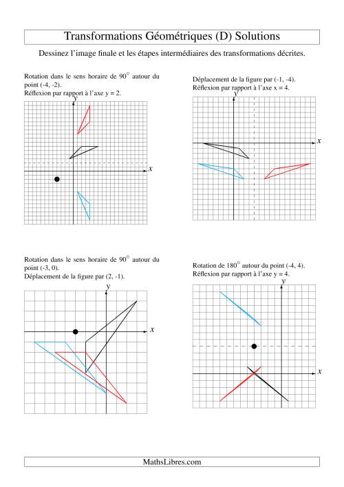 Transformation variées (sans homothétie) -- Figures à 3 sommets -- 2 étapes (D) page 2