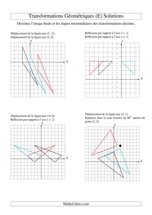 Transformation variées (sans homothétie) -- Figures à 3 sommets -- 2 étapes (E) page 2