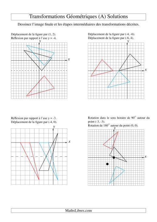 Transformation variées (sans homothétie) -- Figures à 3 sommets -- 2 étapes (Tout) page 2
